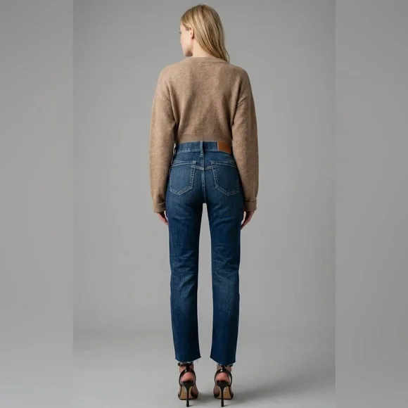 NWT Artemis Vintage Tummy Control High Rise Raw Step Hem Straight Jeans Ankle - Picture 4 of 8